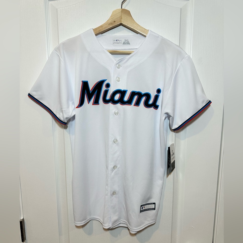 Miami Marlins MLB White Home Team Jersey, GURRIEL #10, Size: Large (14/16)